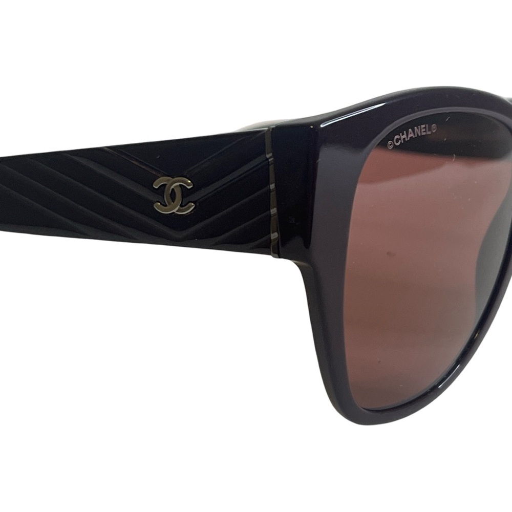 Chanel Dark Purple CC Logo Cat Eye Sunglasses
